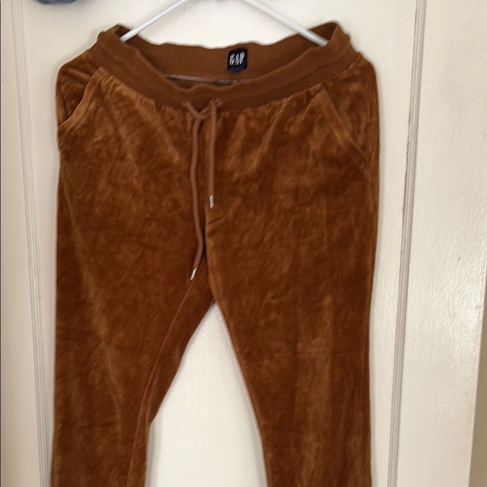 GAP Women's Rust Brown Velour Flare Pants
